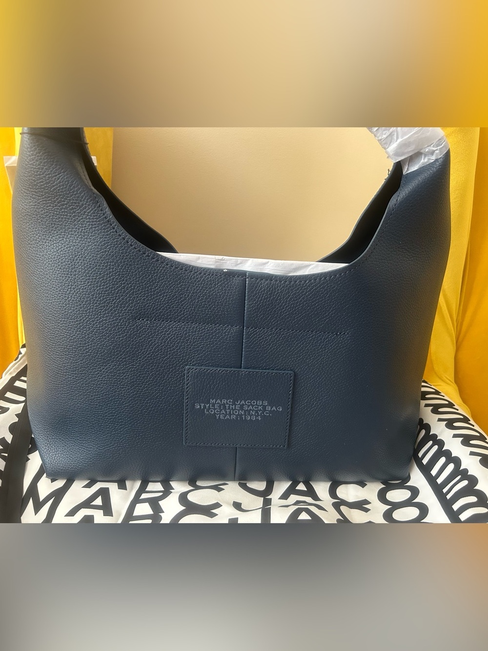 Marc Jacobs The Sack Bag in navy leather - Picture 2 of 4